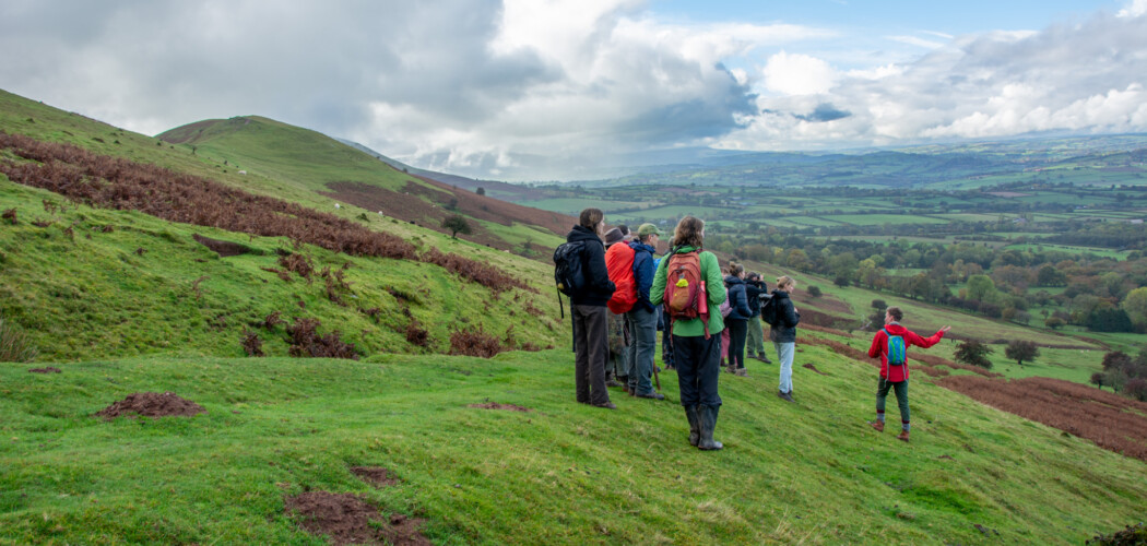 Students learning in the Black Mountains in nature